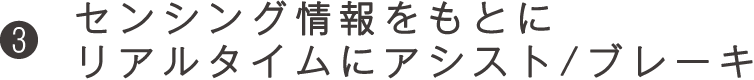 センシング情報をもとにリアルタイムにアシスト/ブレーキ